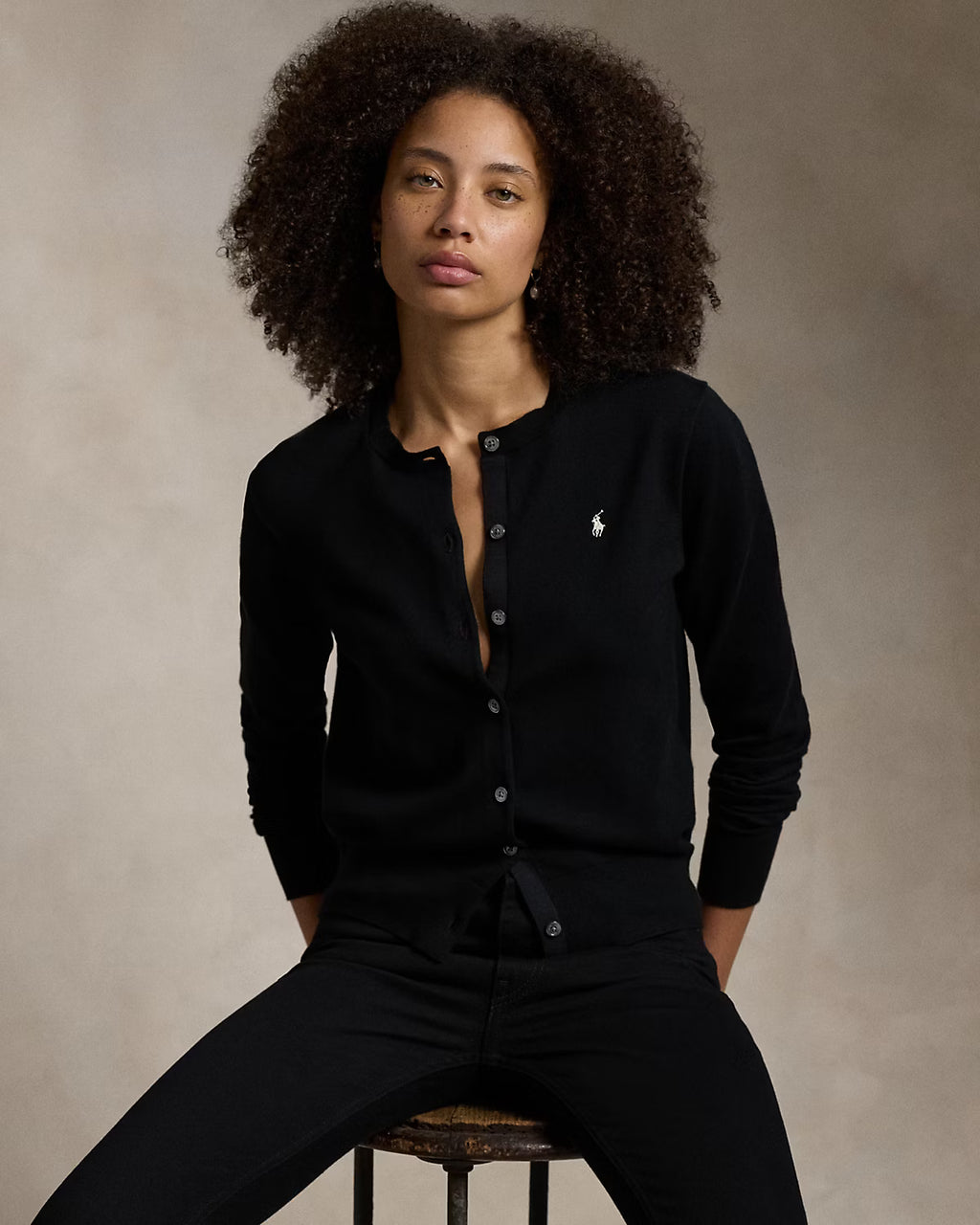 Polo-Cotton Blend Cardigan