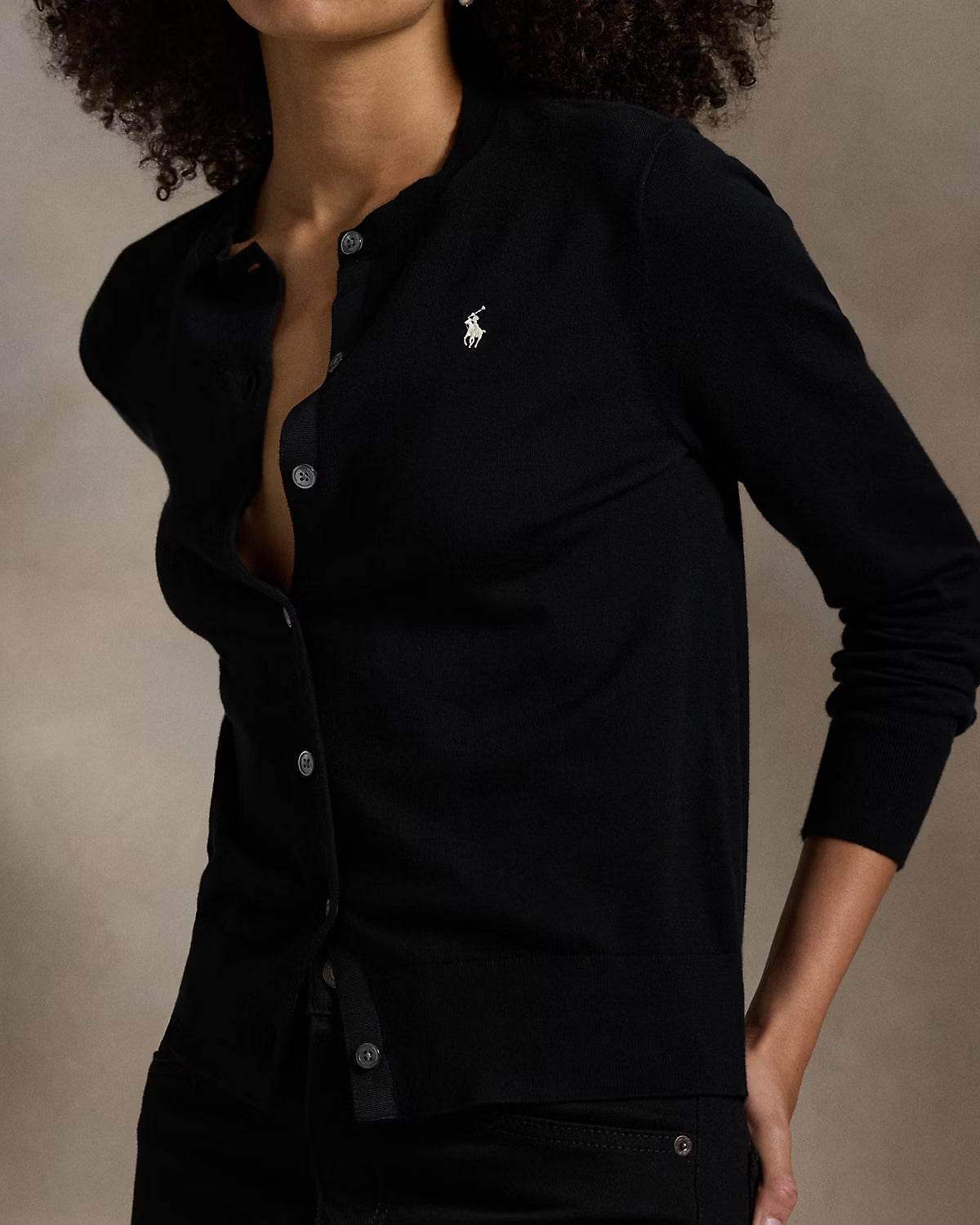 Polo-Cotton Blend Cardigan